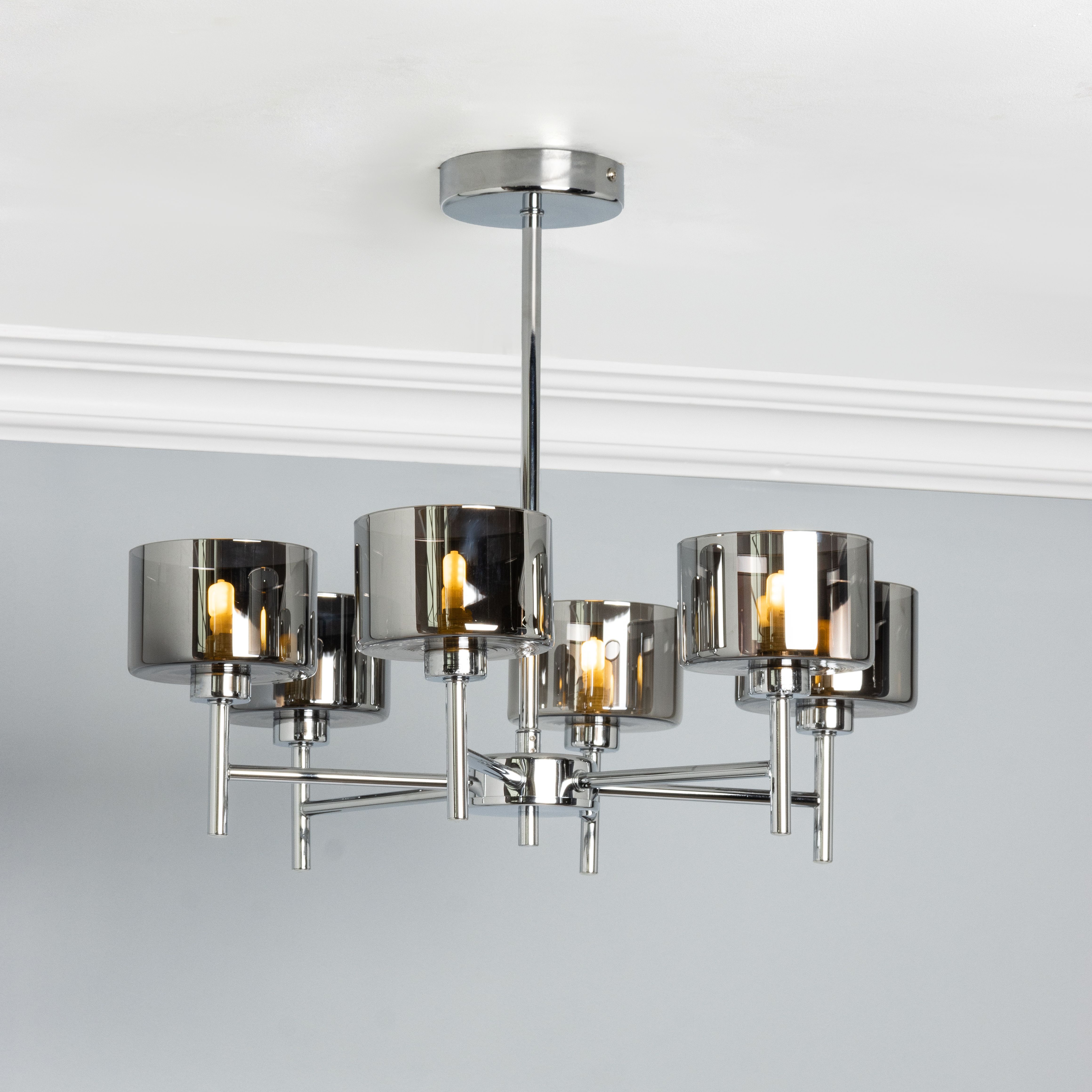 Inlight Caper Contemporary Metal Chrome effect LED Ceiling light