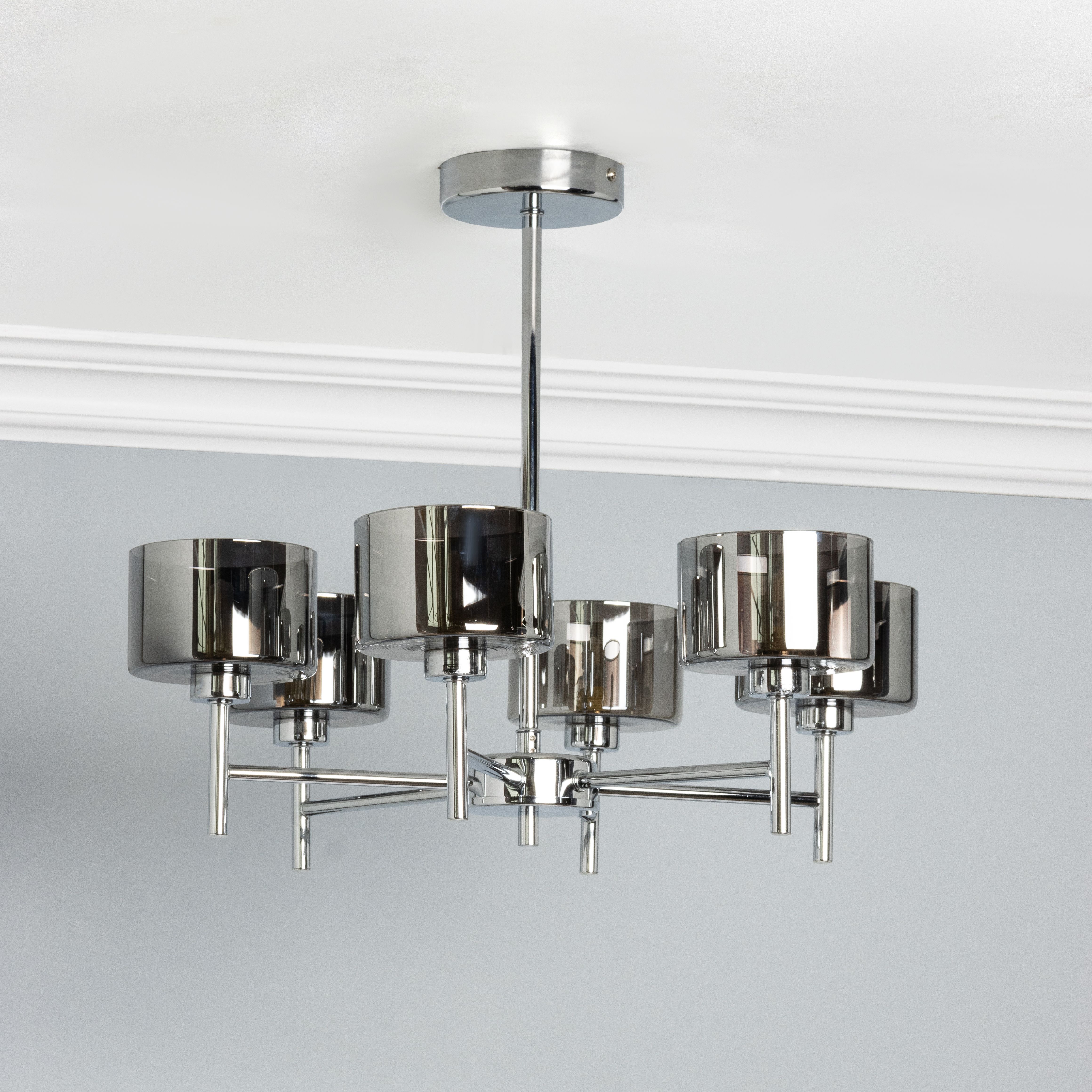 Inlight Caper Contemporary Metal Chrome effect LED Ceiling light