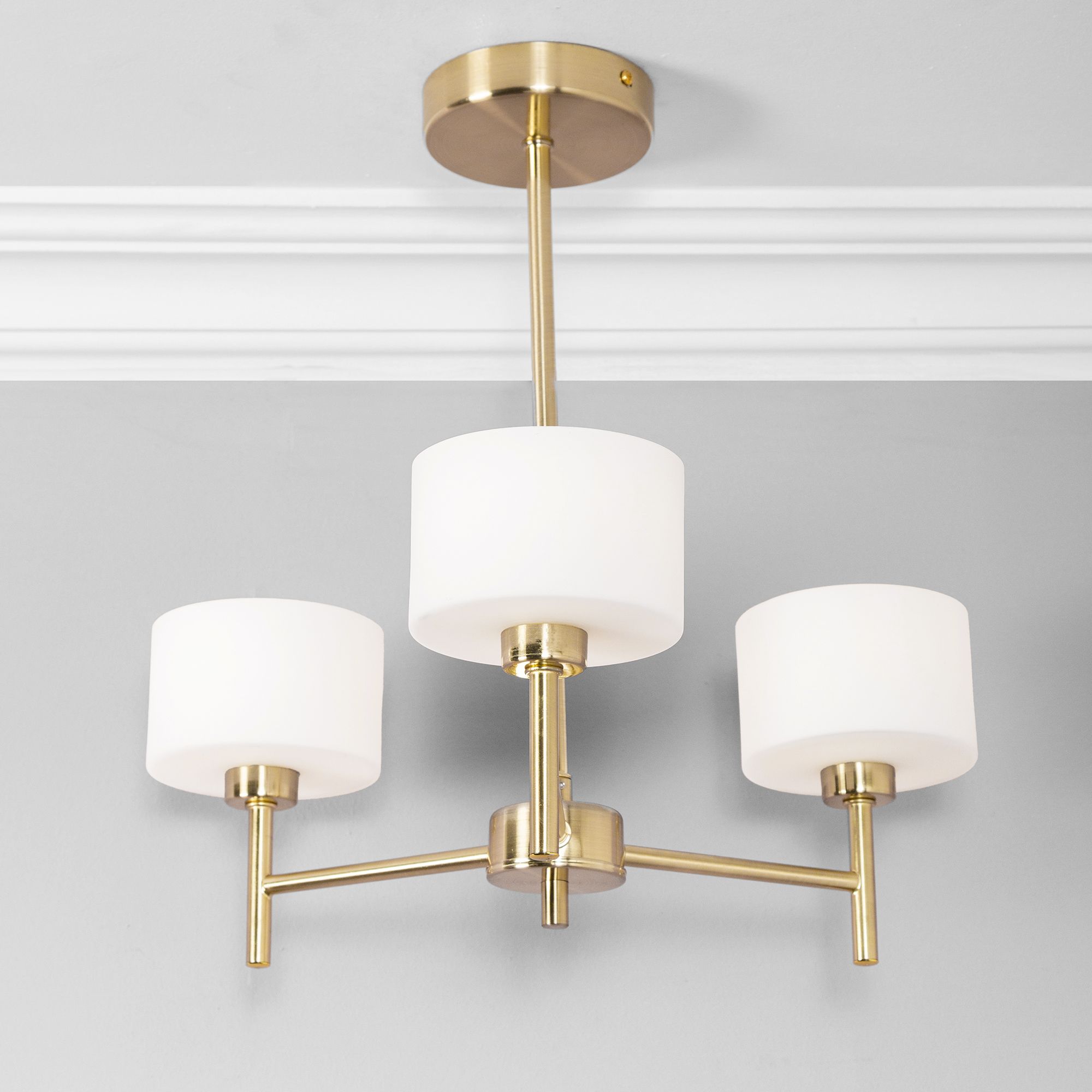 Inlight Caper Contemporary Satin Metal Gold Antique brass effect LED Ceiling light
