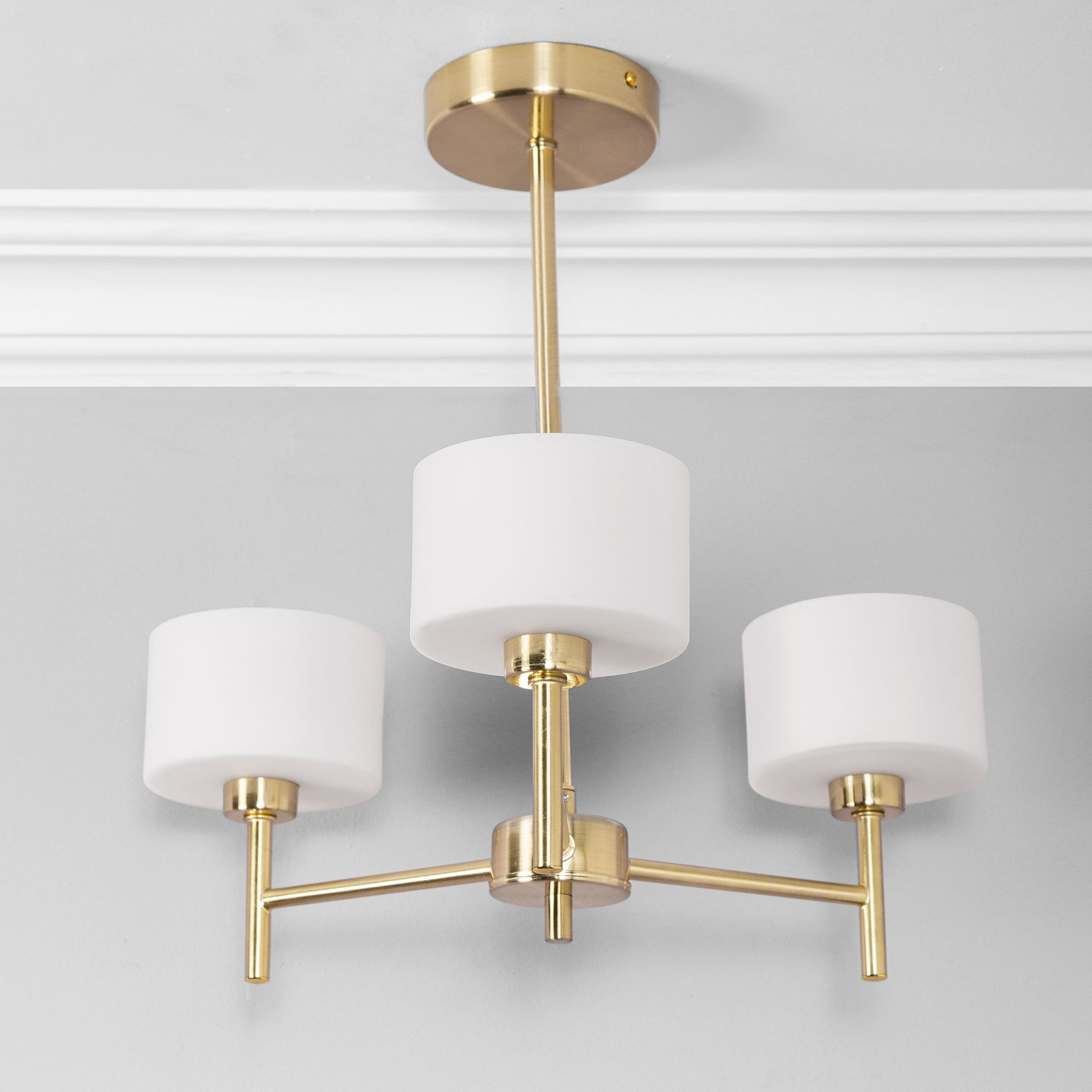 Inlight Caper Contemporary Satin Metal Gold Antique brass effect LED Ceiling light