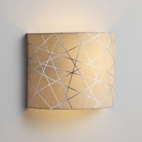 Inlight Carme Foil printed Mocha & silver Wired LED Wall light