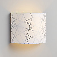 Inlight Carme Foil printed Silver & white Wired LED Wall light