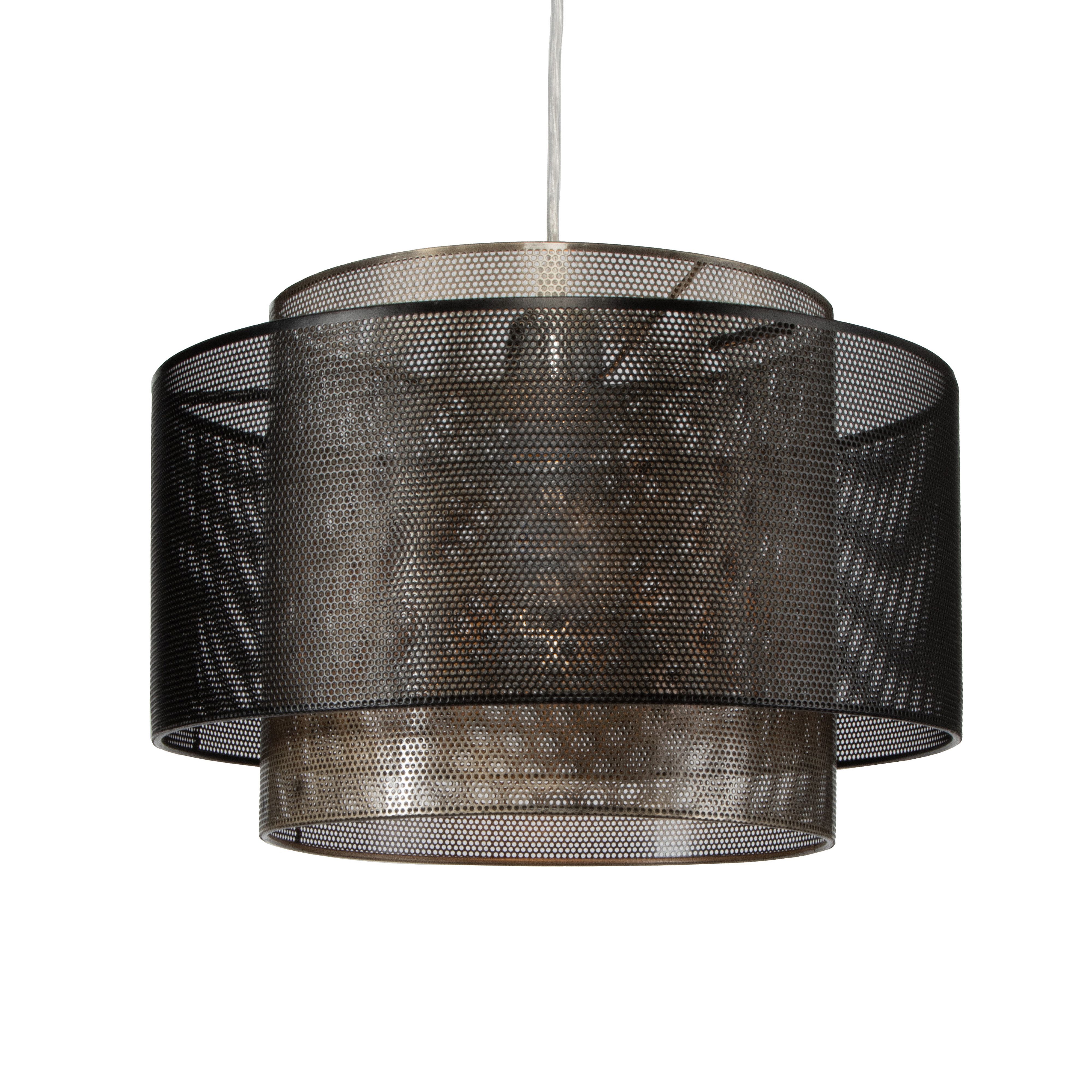 Inlight Charlene Black Mesh Layer Cylinder Lamp shade (D)35cm