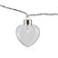 Inlight Clear glass heart Battery-powered Warm white 10 LED Indoor String lights