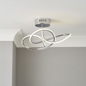 Inlight Concept modern Plastic & steel Chrome effect LED Ceiling light