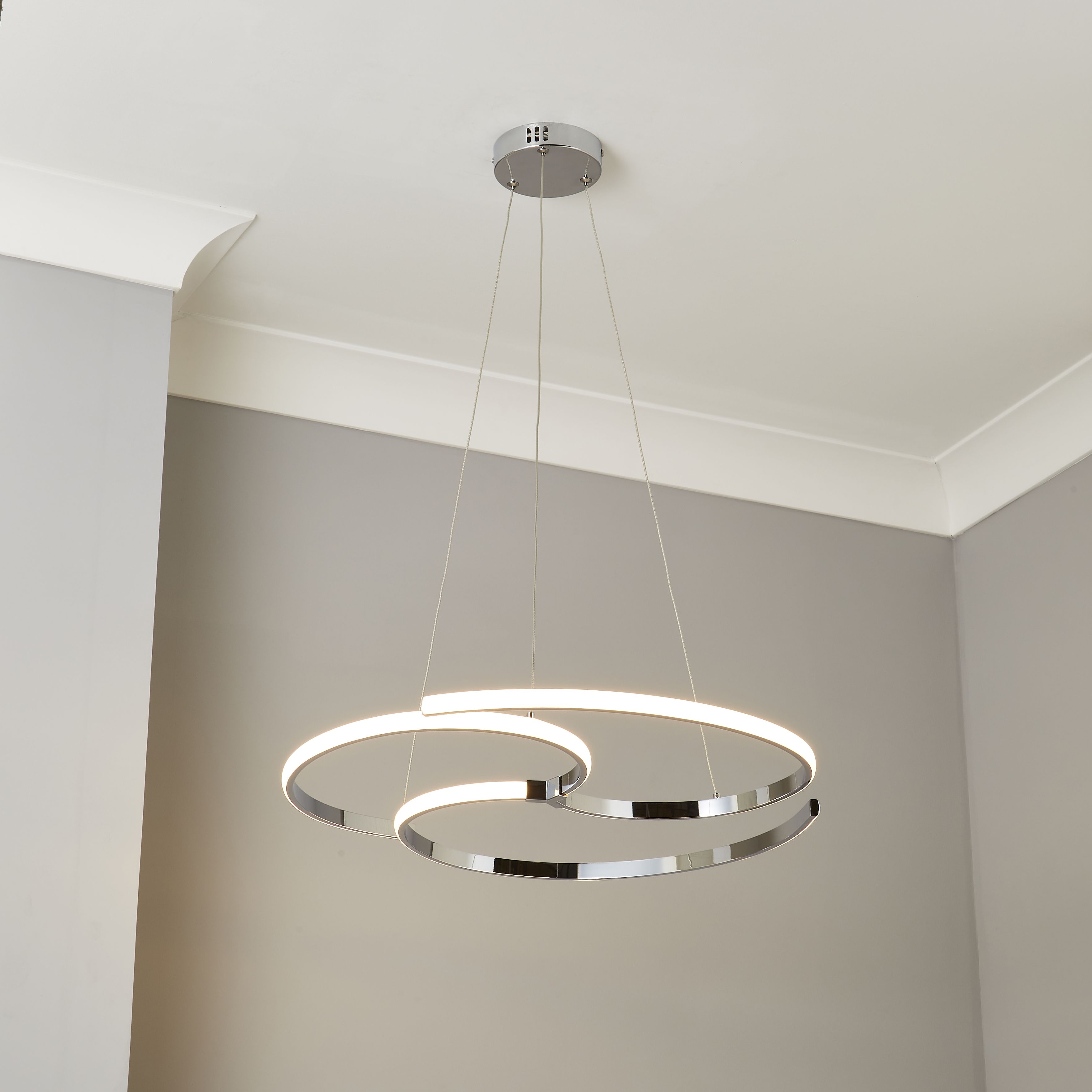 Inlight Connect Plastic Chrome effect LED Ceiling light | DIY at B&Q
