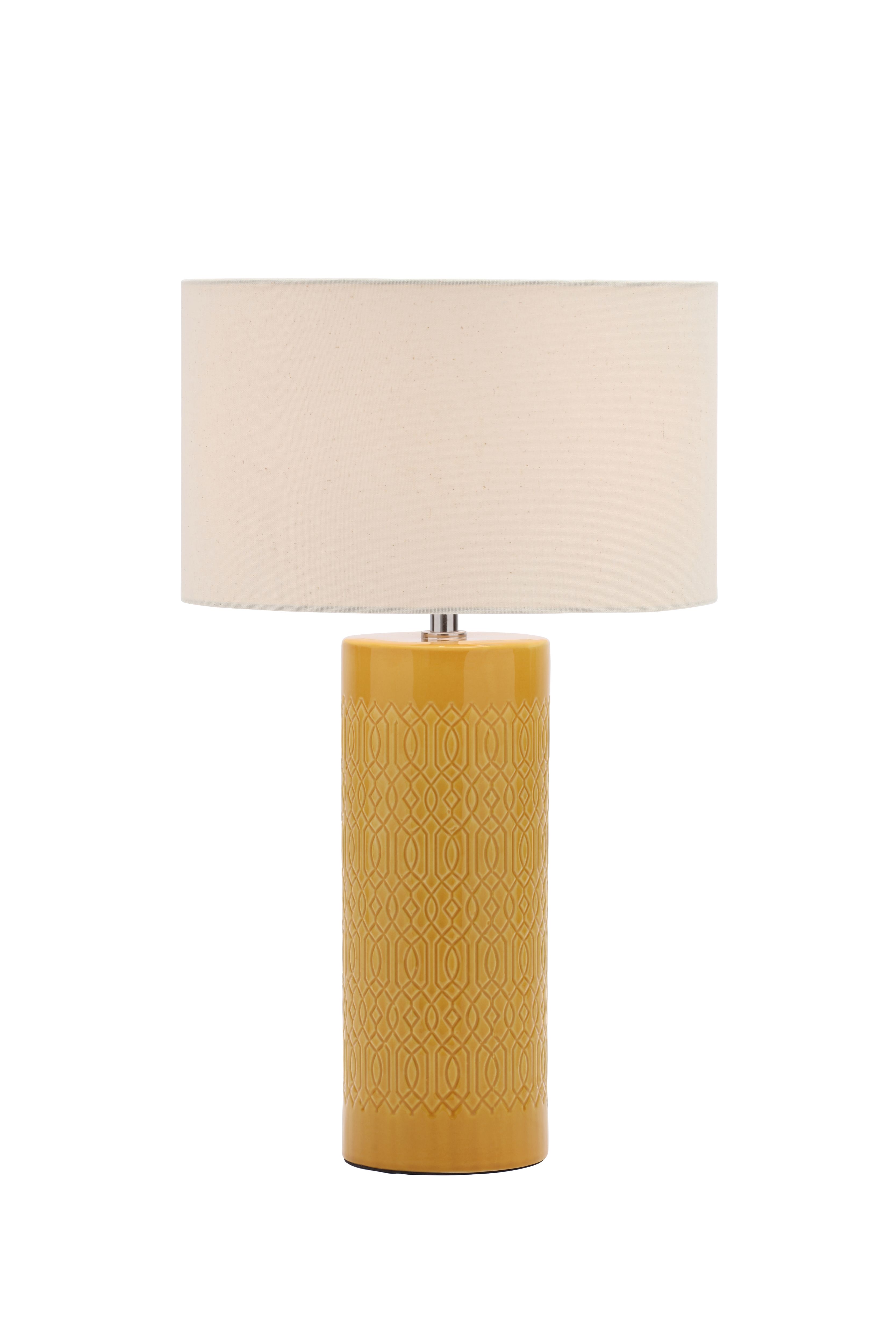 Inlight Dactyl Embossed ceramic Cylinder Ochre Table light