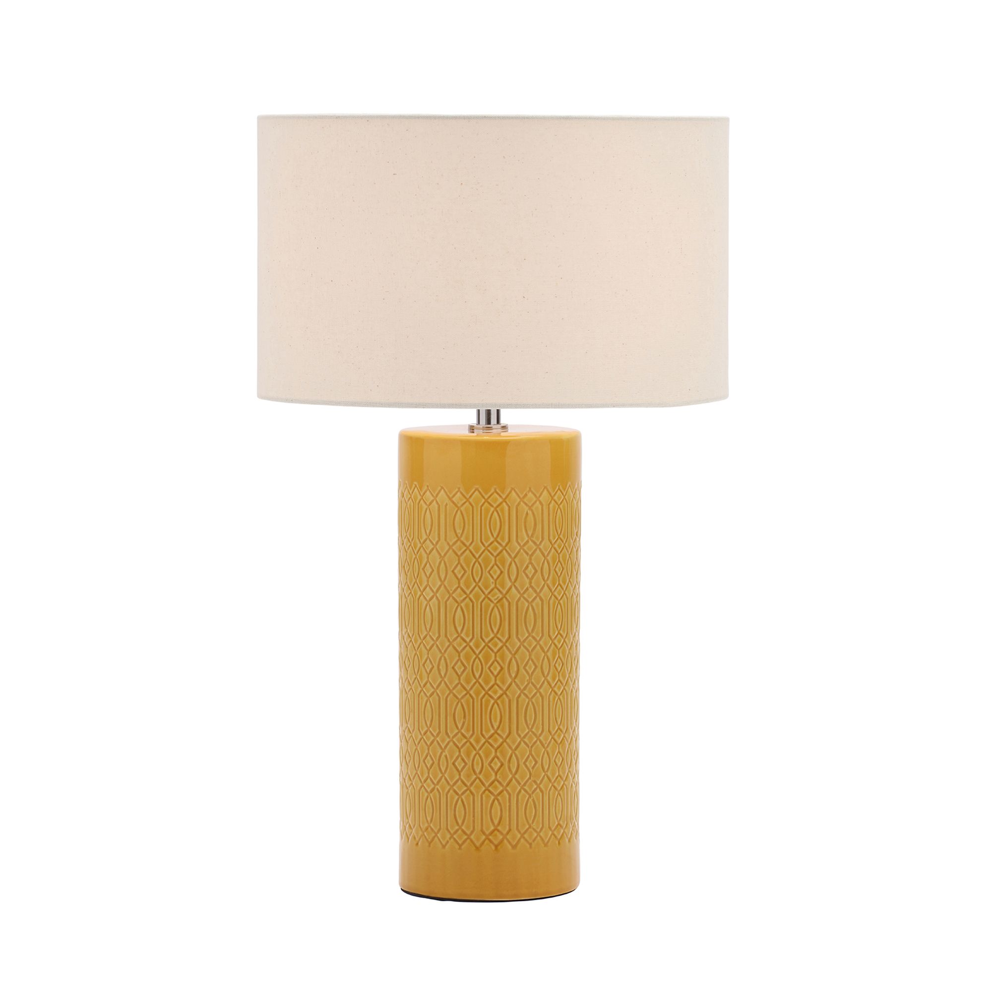 Inlight Dactyl Embossed ceramic Cylinder Ochre Table light