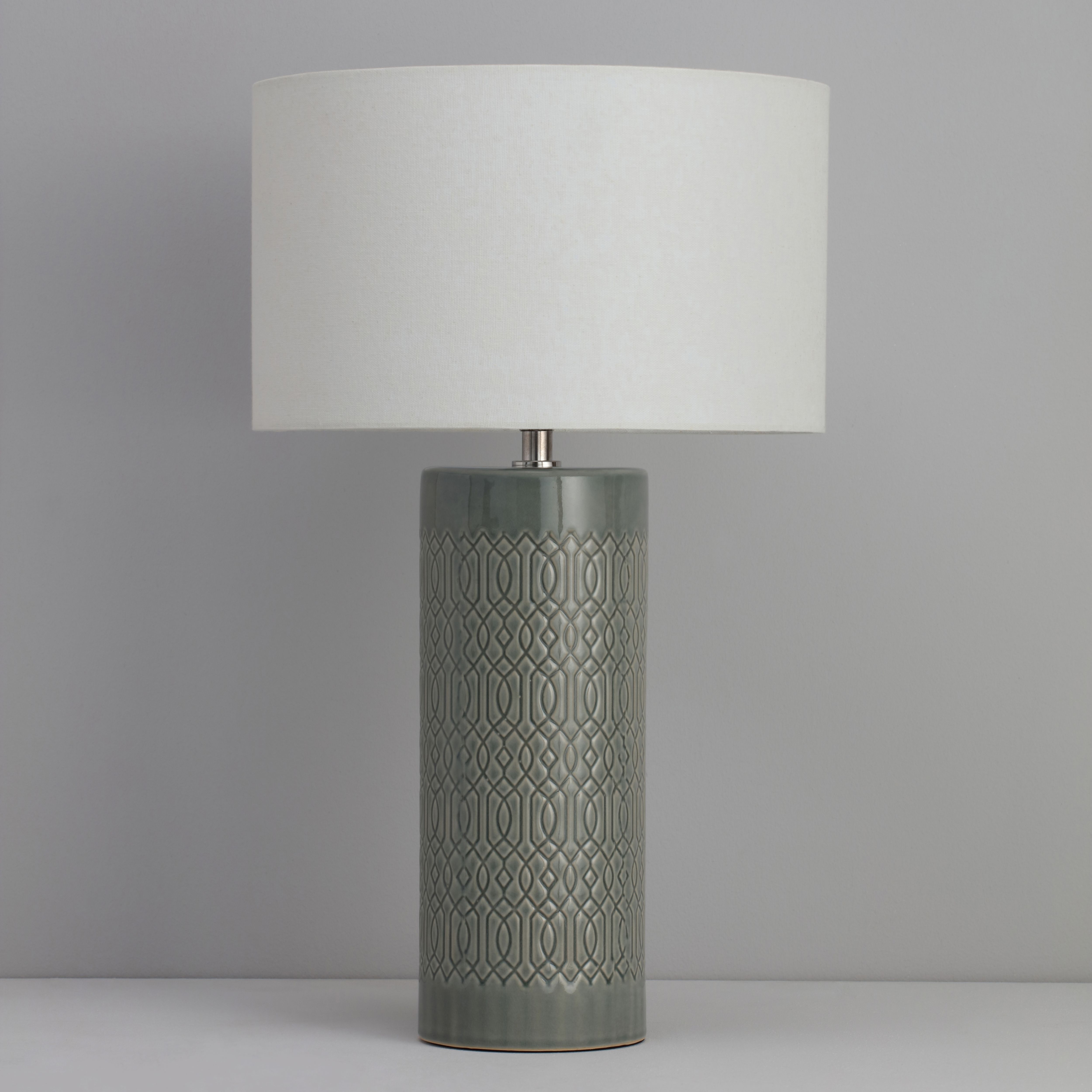 Inlight Dactyl Embossed Cylinder Matt Grey Table light
