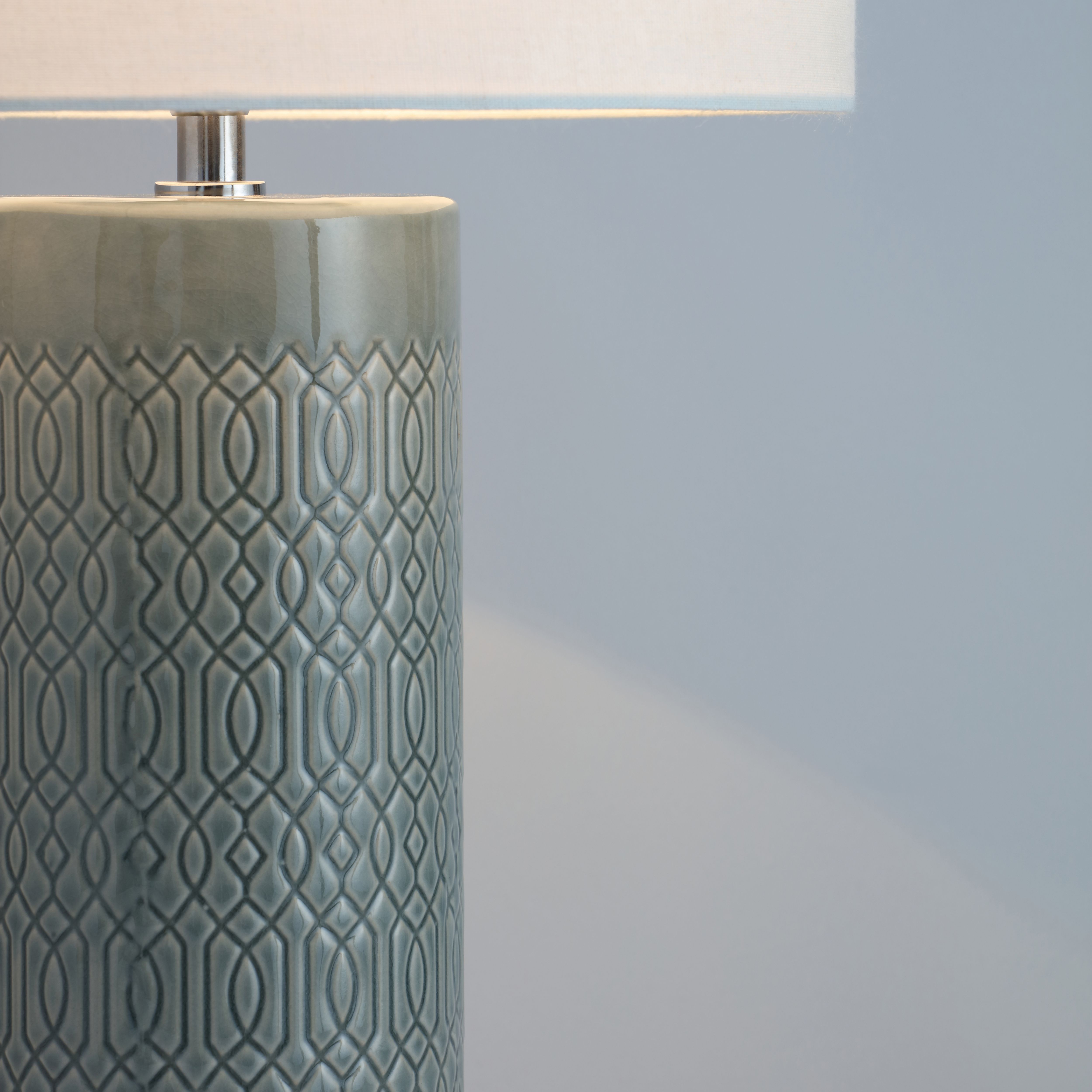 Inlight Dactyl Embossed Cylinder Matt Grey Table light