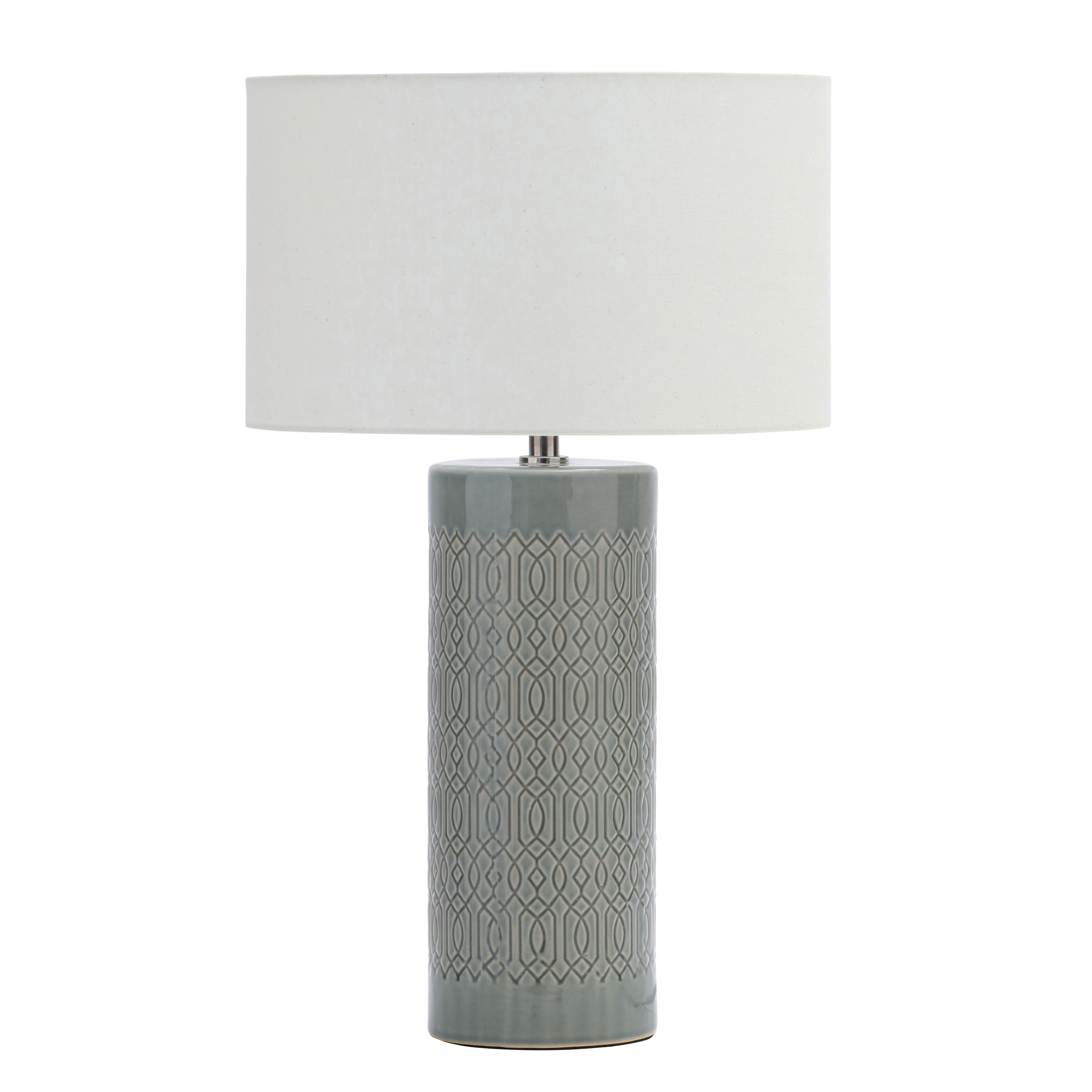 Inlight Dactyl Embossed Cylinder Matt Grey Table light