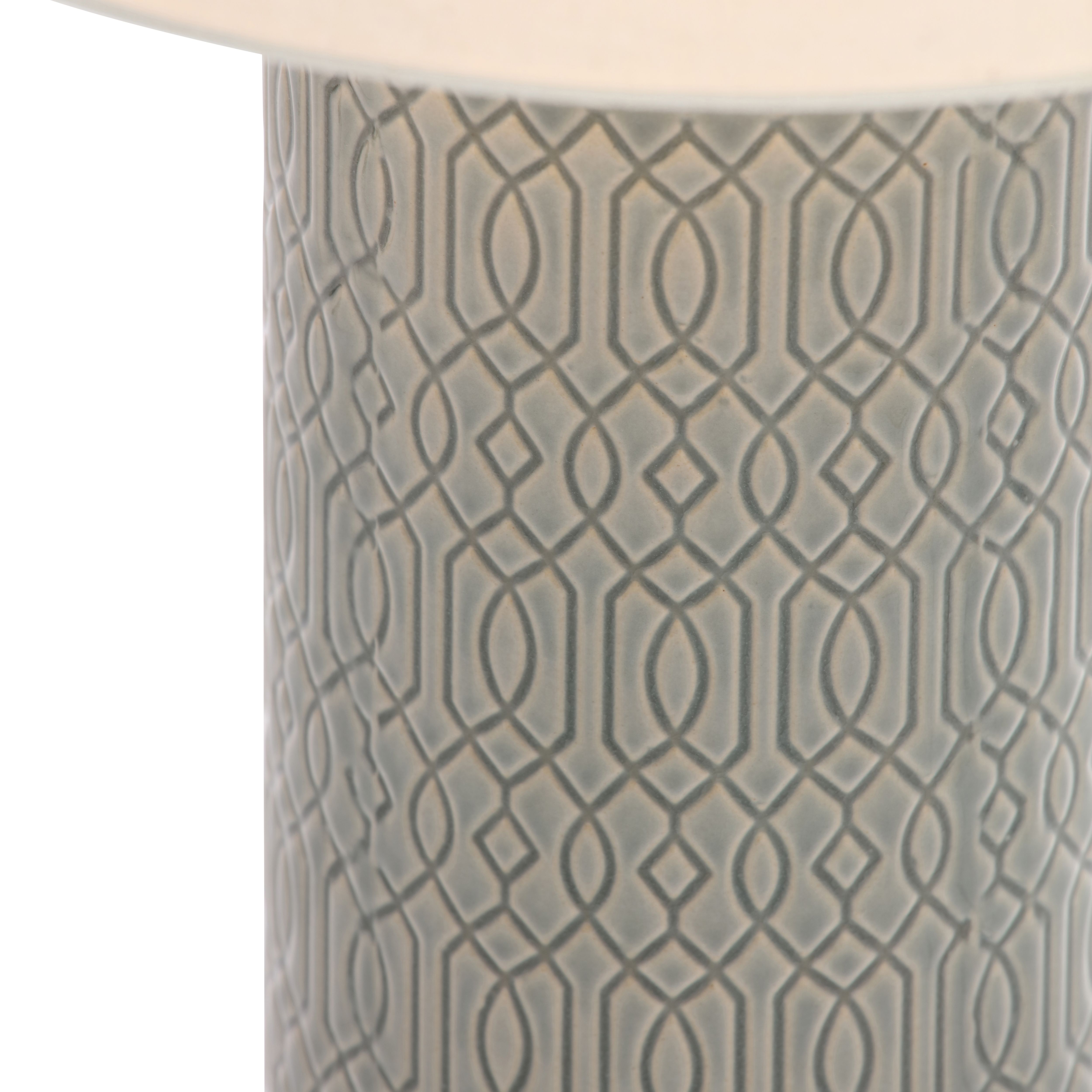 Inlight Dactyl Embossed Cylinder Matt Grey Table light