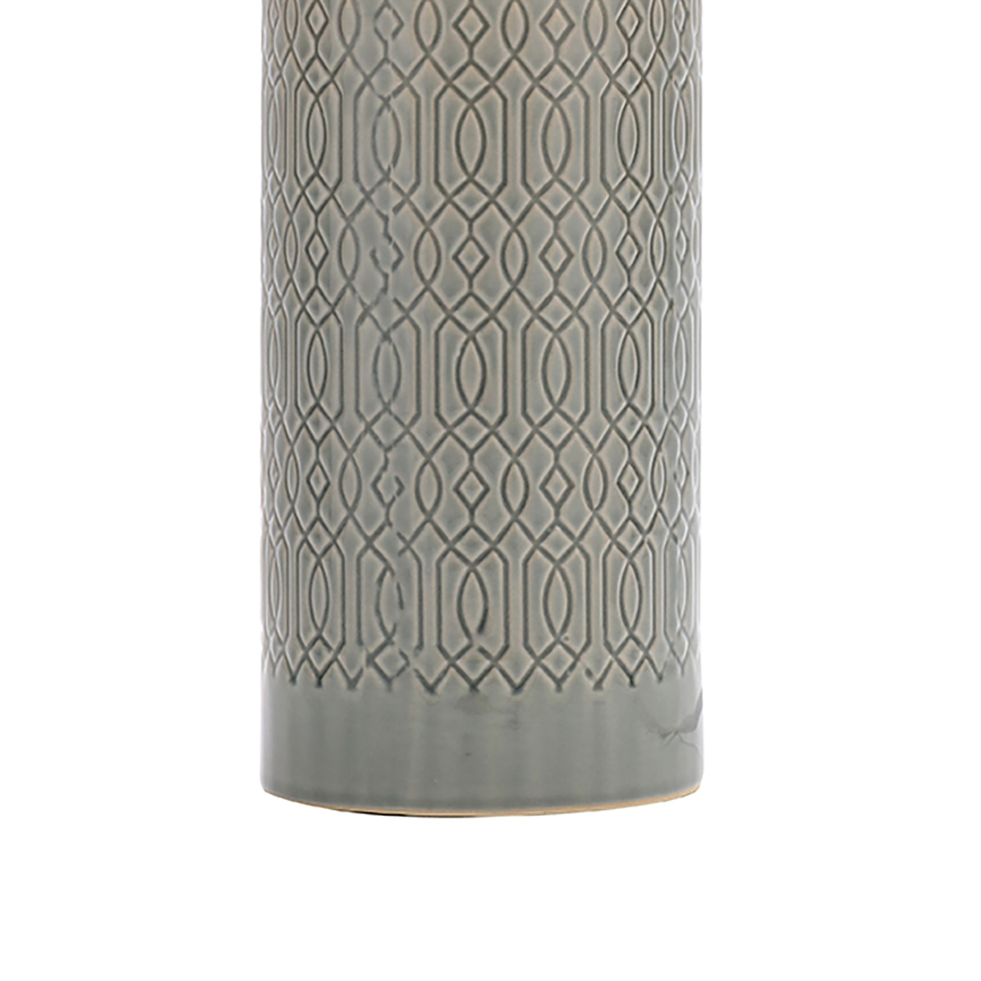 Inlight Dactyl Embossed Cylinder Matt Grey Table light