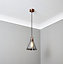 Inlight Dafyd Cone Antique copper effect LED Pendant ceiling light, (Dia)205mm