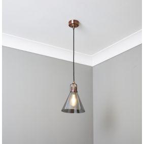 Inlight Dafyd Cone Antique copper effect Pendant ceiling light, (Dia)205mm