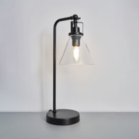 Inlight Dafyd Matt Black Round Table lamp