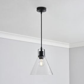 Inlight Dafyd Matt Glass & metal LED Ceiling light