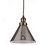 Inlight Dafyd Pendant Brushed Glass & metal Antique brass effect LED Ceiling light