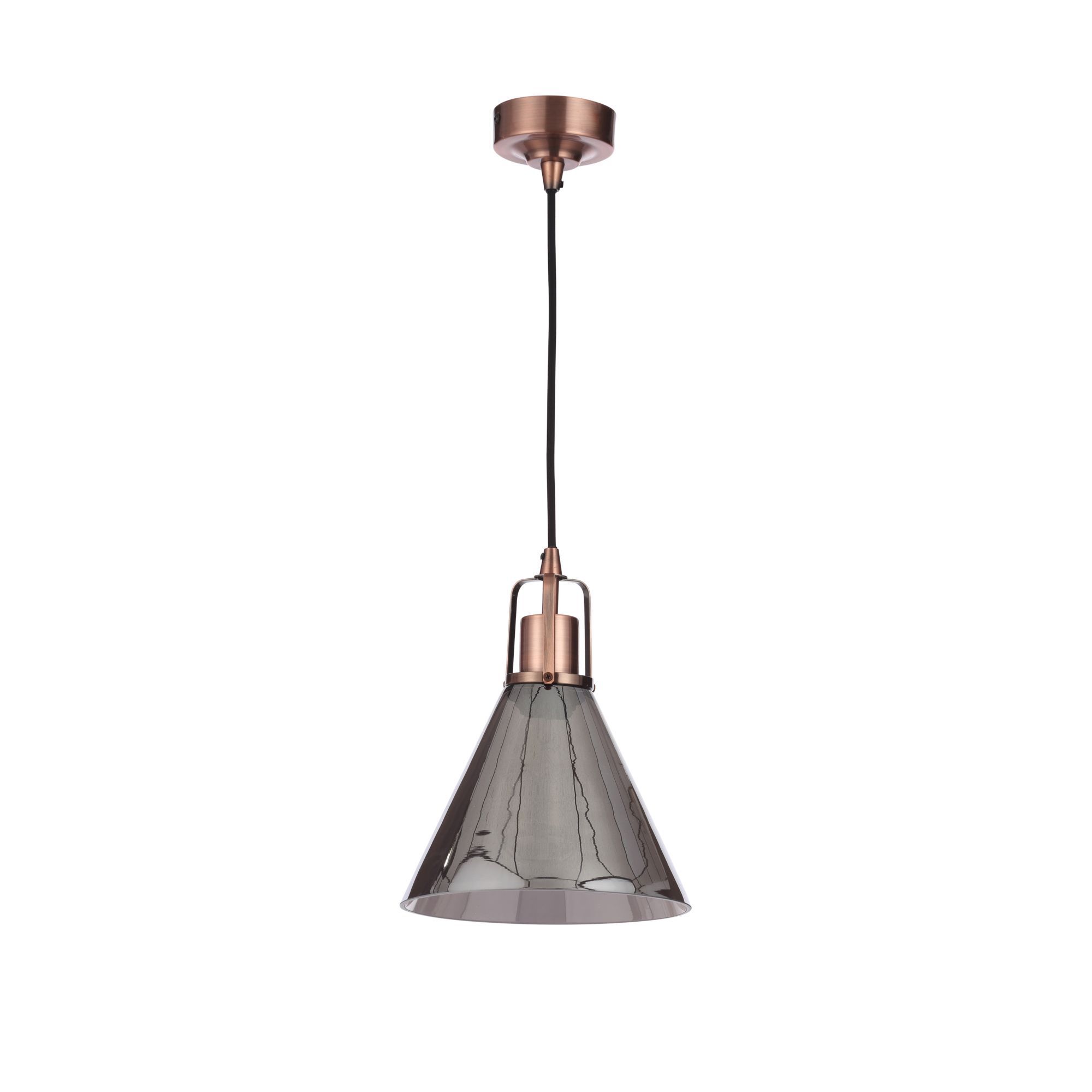 Inlight Dafyd Pendant Glass metal Antique copper effect Ceiling light