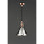 Inlight Dafyd Pendant Glass & metal Antique copper effect Ceiling light