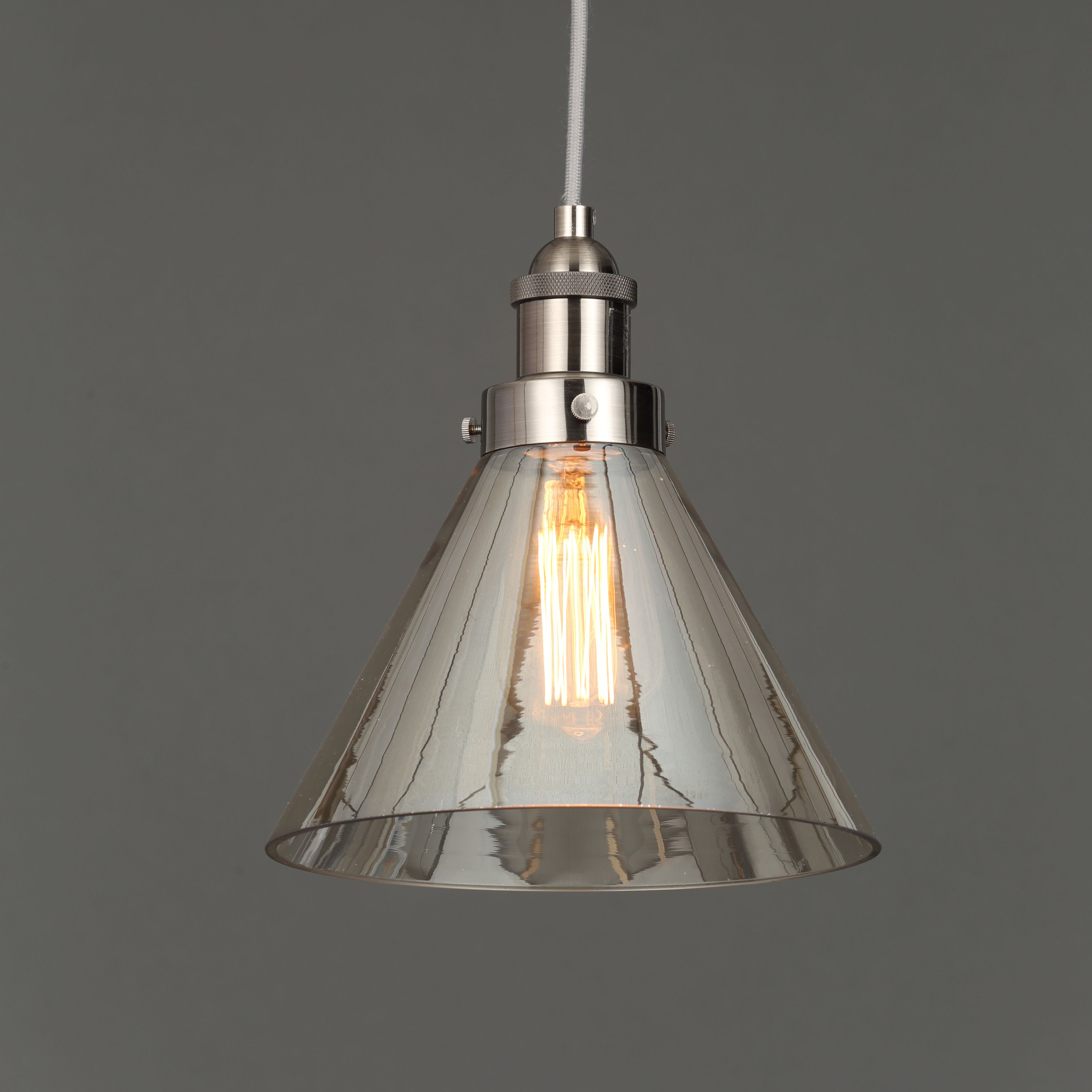 Inlight Dafyd Pendant Glass & metal Champagne Ceiling light