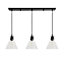 Inlight Dafyd pendant Matt Glass & metal 3 Lamp LED Ceiling light