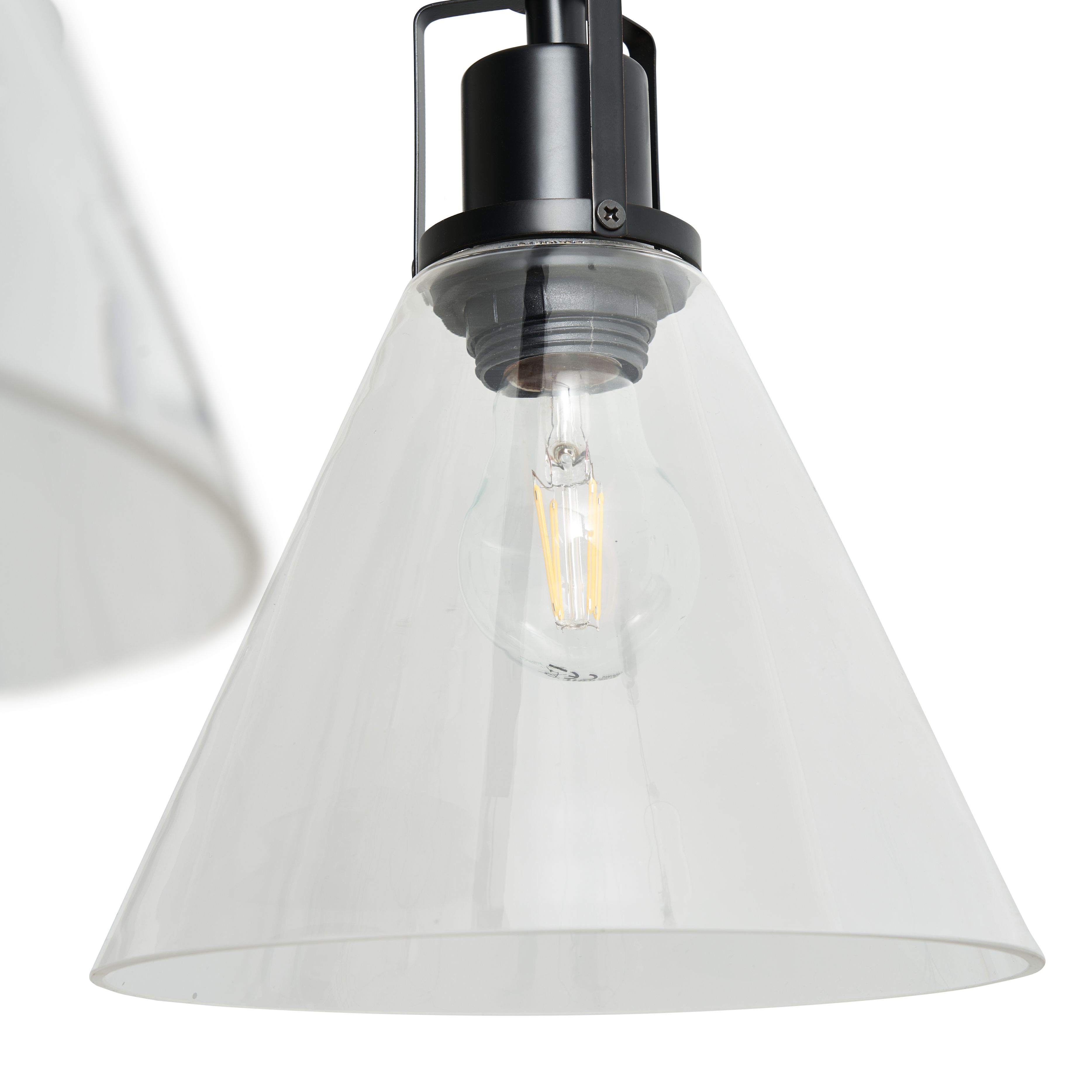 Inlight Dafyd pendant Matt Glass & metal 3 Lamp LED Ceiling light
