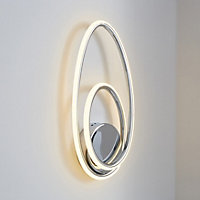 Inlight Davida oval Chrome effect Wired LED Wall light