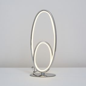 Inlight Davida Polished Chrome effect Integrated LED Oval Table lamp