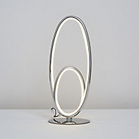 Inlight Davida Spiral Polished Chrome effect Oval Table lamp