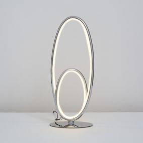 Inlight Davida Spiral Polished Chrome effect Oval Table lamp