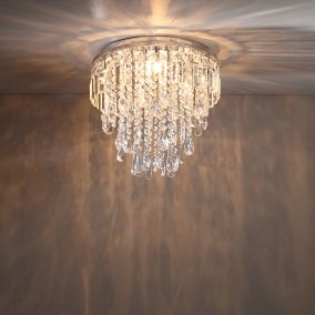 Inlight Despina Crystal Glass & metal chrome effect 3 Lamp Ceiling light