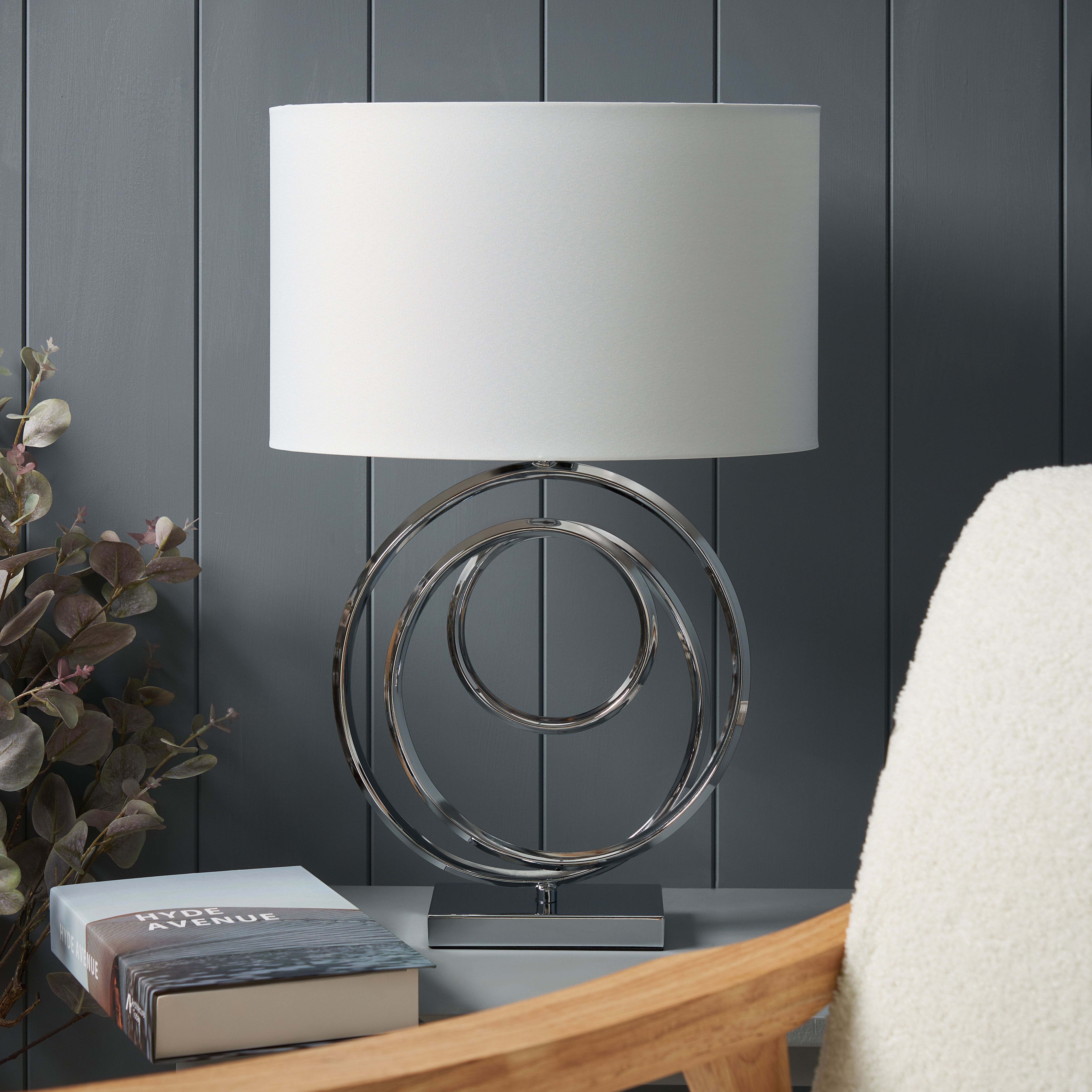 Inlight Dia Spiral Round Polished Shiny Chrome effect Table light