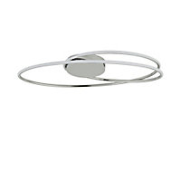 Inlight Double loop Acrylic & metal Chrome effect Ceiling light