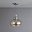 Inlight Drew Pendant Glass & metal Antique brass effect Ceiling light