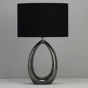 Inlight Eirene Textured Gunmetal effect Oval Table light
