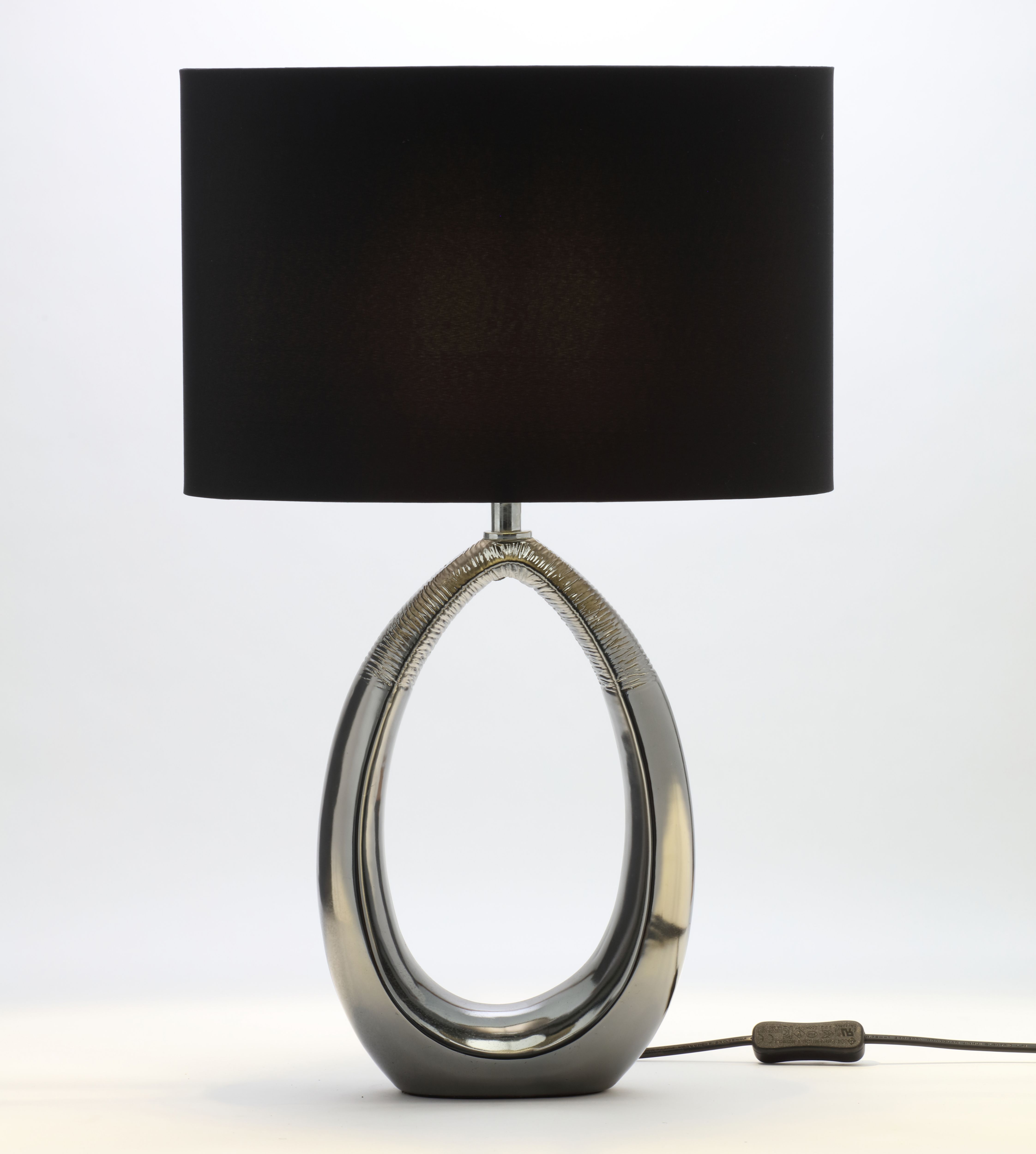 Inlight Eirene Textured Gunmetal effect Oval Table light