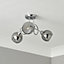 Inlight Elevate Glass & steel Chrome & smoked glass effect 3 Lamp Ceiling light