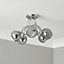 Inlight Elevate Glass & steel Chrome & smoked glass effect 5 Lamp Ceiling light