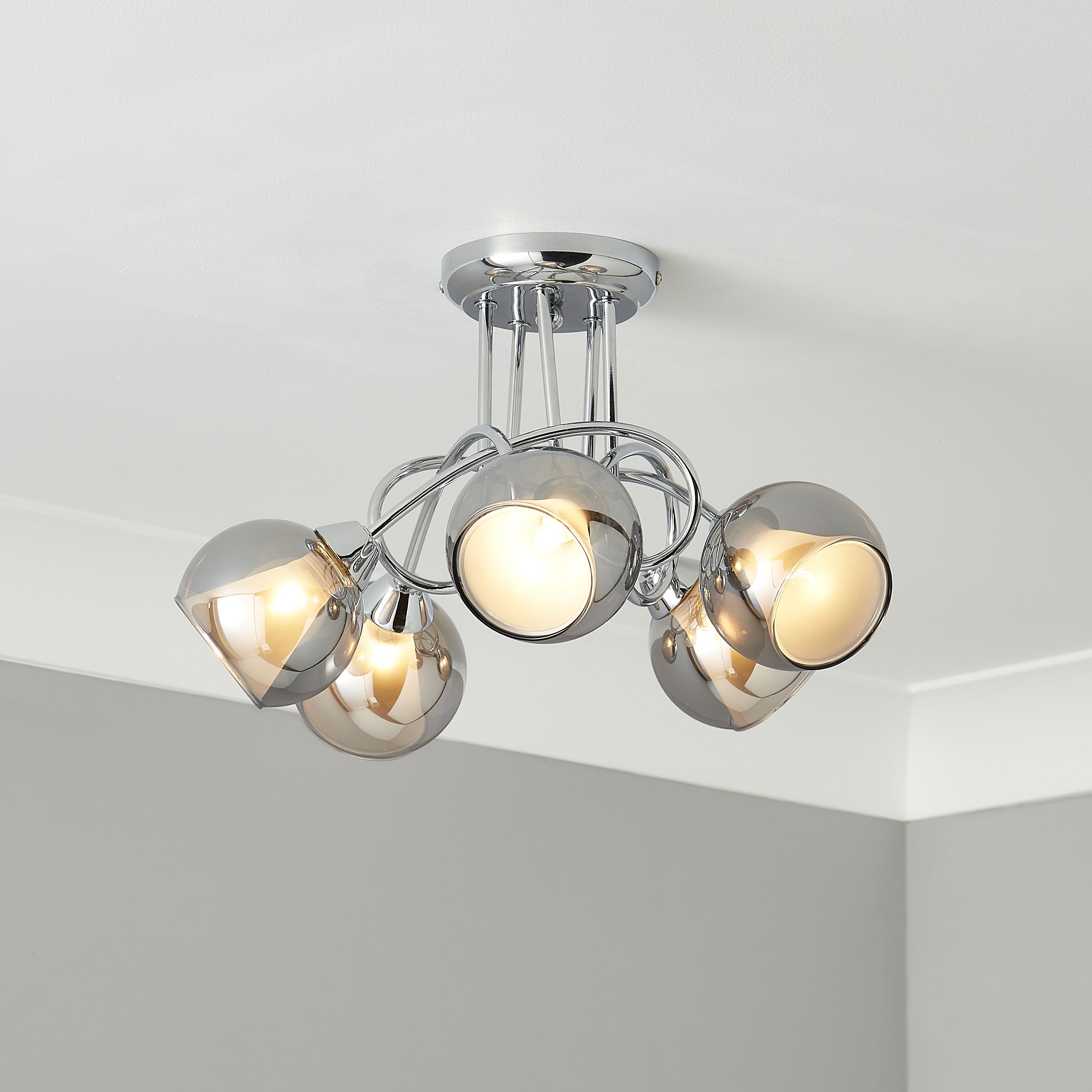 Chrome pendant light store fitting b&q