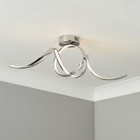 Inlight Equinox modern Plastic & steel Silver Chrome effect LED Ceiling light