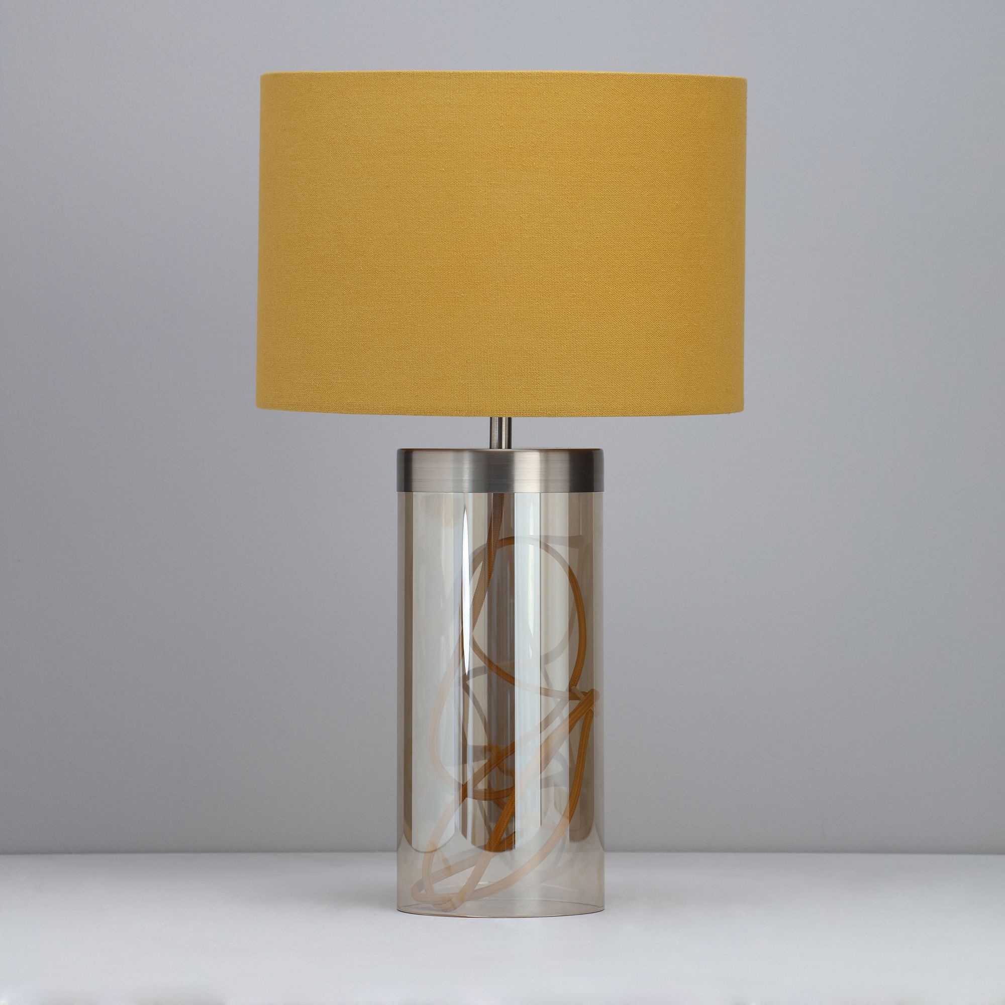 Inlight Erinome Ombre Cylinder Satin Clear Gold effect Table light