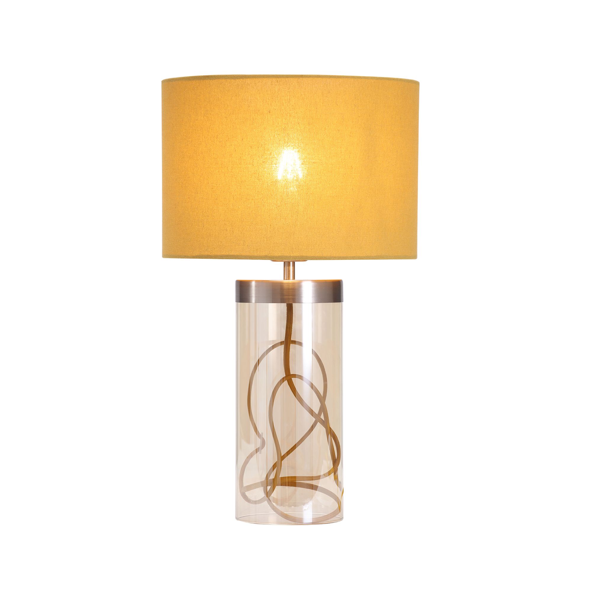 Inlight Erinome Ombre Cylinder Satin Clear Gold effect Table light