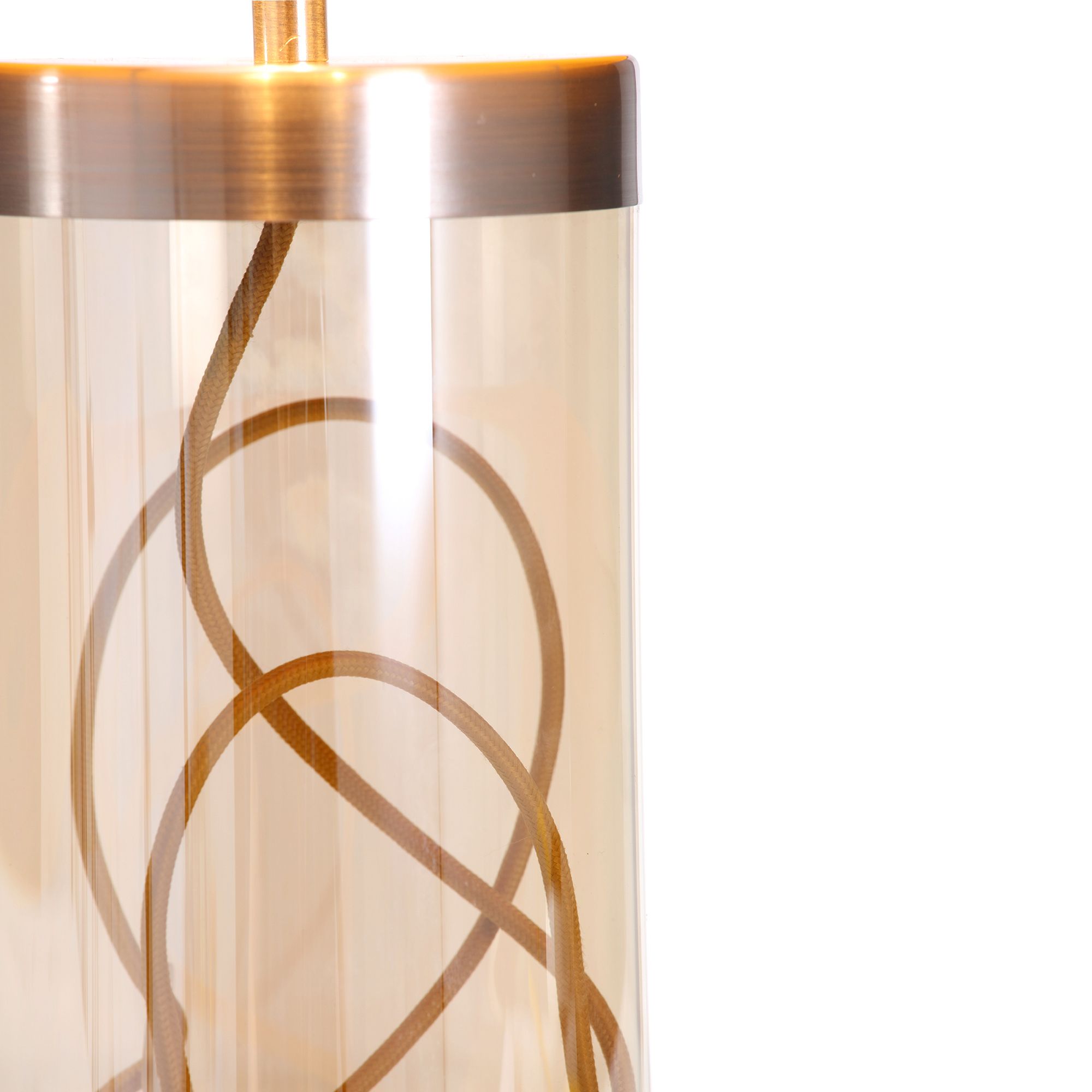 Inlight Erinome Ombre Satin Clear Gold effect Cylinder Table light