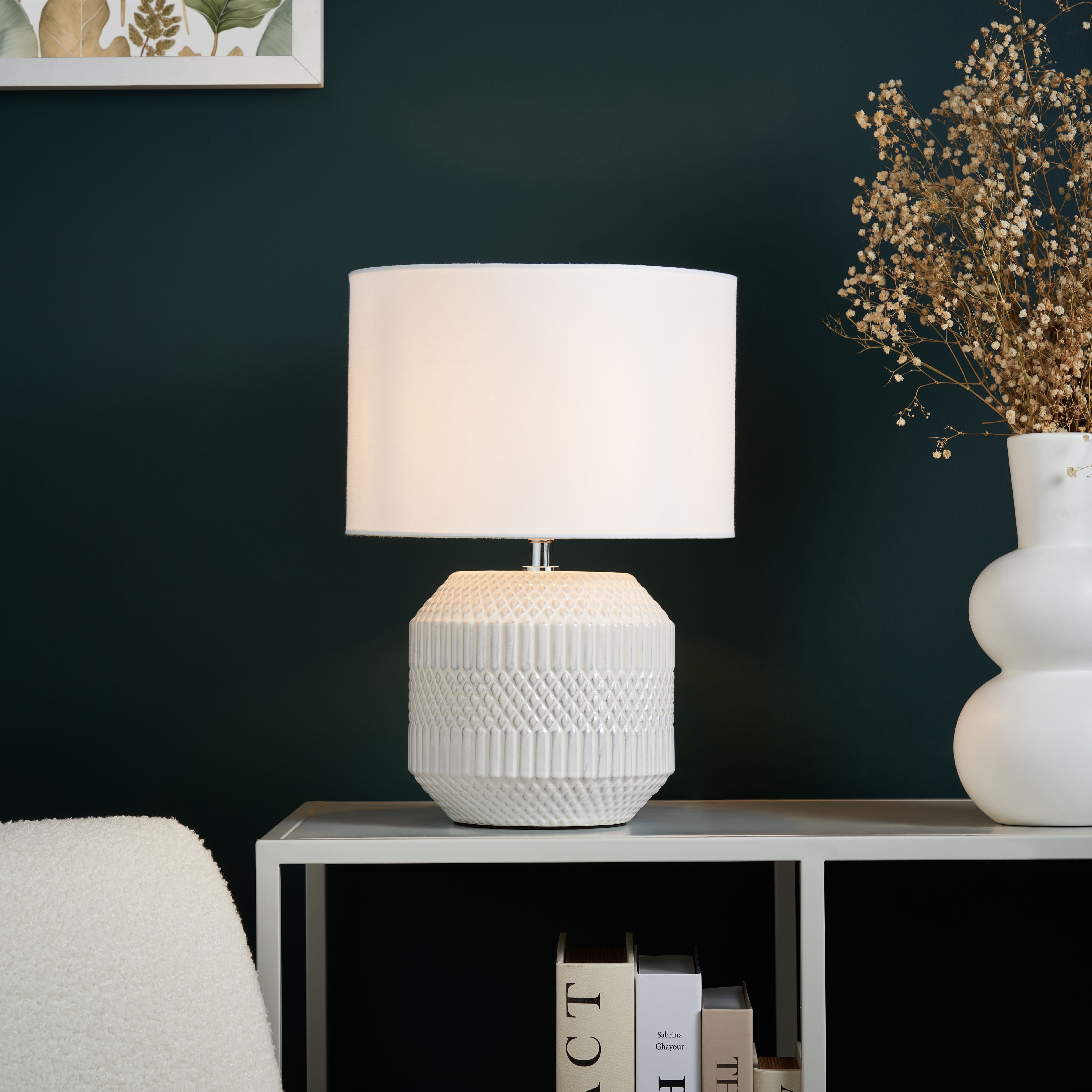 Inlight Eupheme Ceramic Cylinder Gloss White Table light