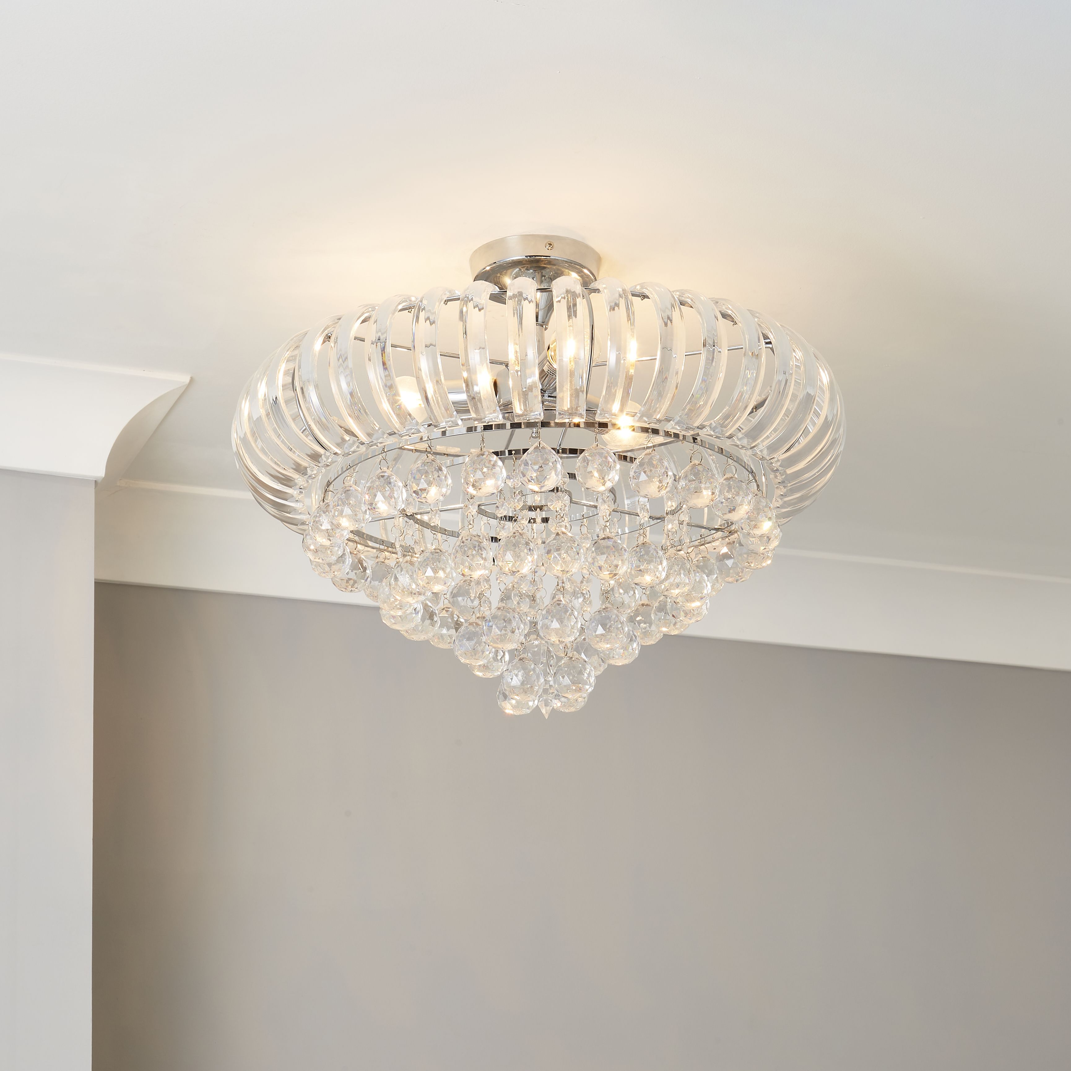 Inlight Express Glass & steel Transparent Crystal effect LED Ceiling light