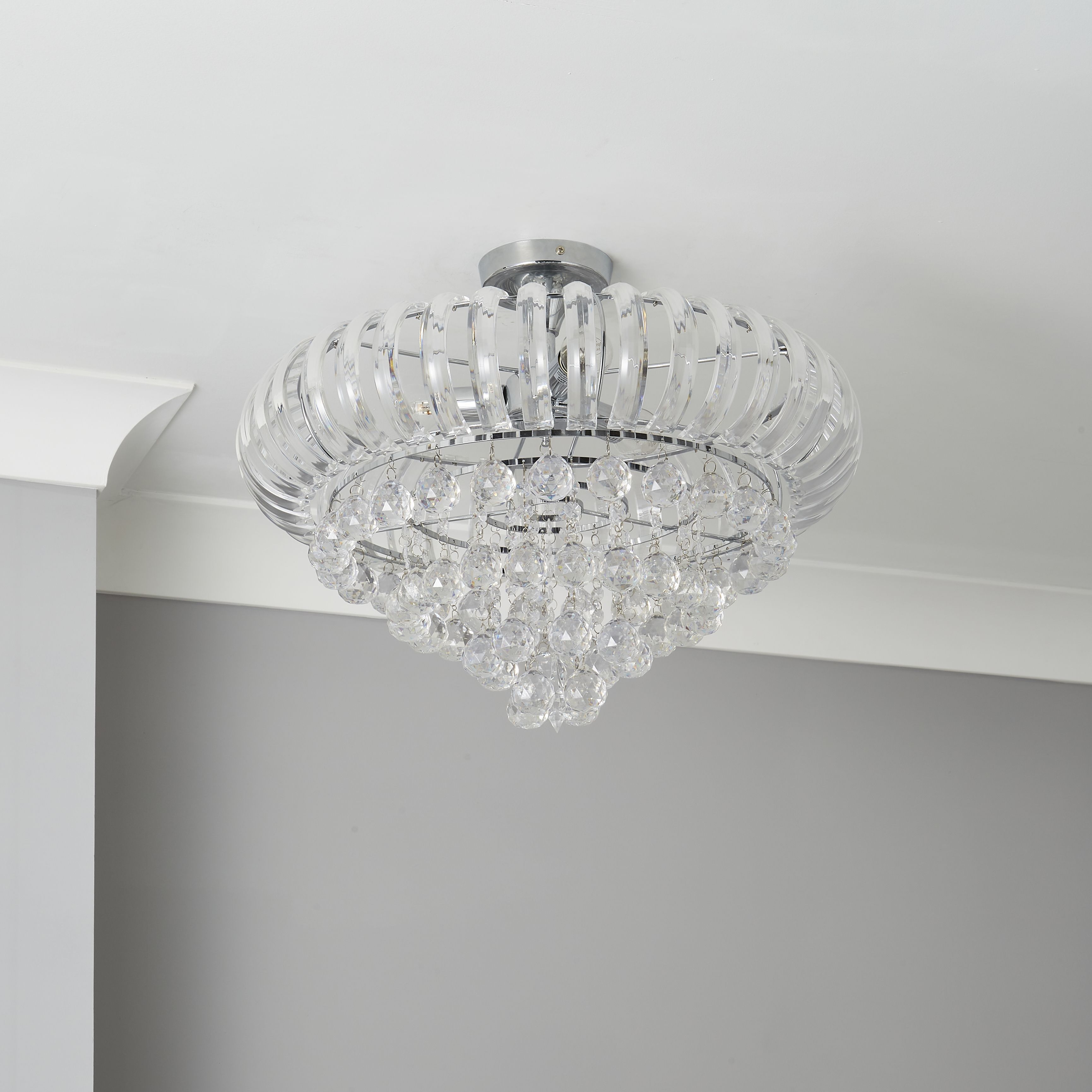 Inlight Express Glass & steel Transparent Crystal effect LED Ceiling light