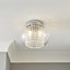 Inlight Flex Beaded Glass & steel Transparent Crystal effect 2 Lamp LED Ceiling light