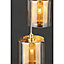 Inlight Forde Flush Satin Glass & metal Brass effect 6 Lamp Ceiling light