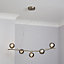 Inlight Fortuna pendant Satin Nickel effect 5 Lamp LED Pendant ceiling light, (Dia)800mm
